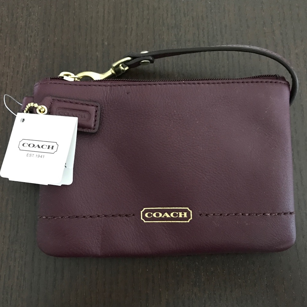 Coach Maroon Wristlet Purse
